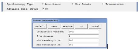 光谱电化学实验参数设置界面