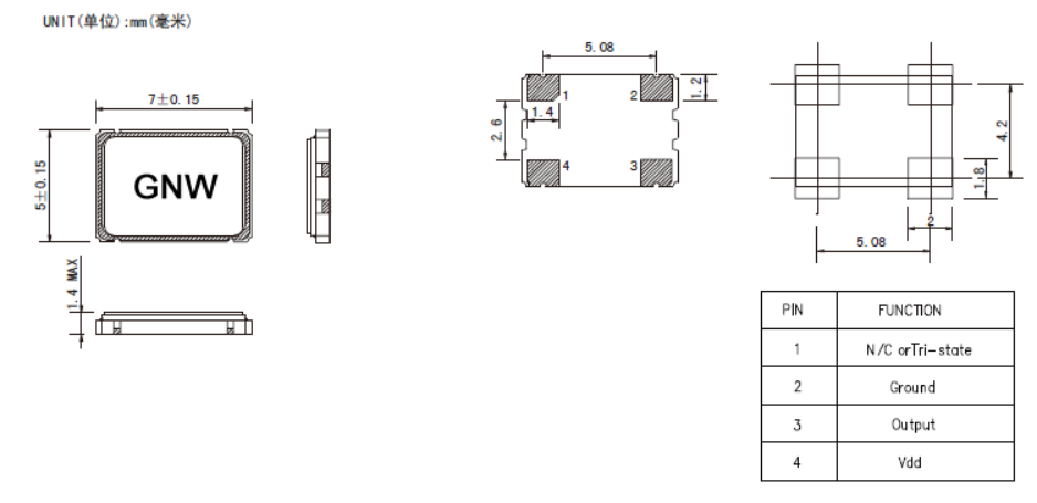 有源晶振内部电路图,引脚/焊盘说明图及EMC电路接线图 有源晶振内部电路图,引脚/焊盘说明图及EMC电路接线图